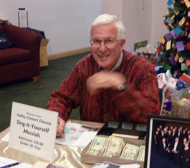 40, A.Willis.JPG - Alec Willis, who volunteered to take all the money...